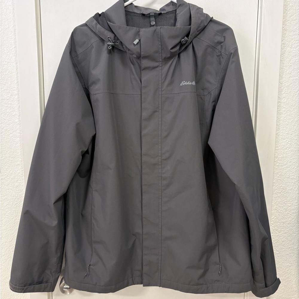 Men’s Eddie Bauer Rain Jacket Gray Size L